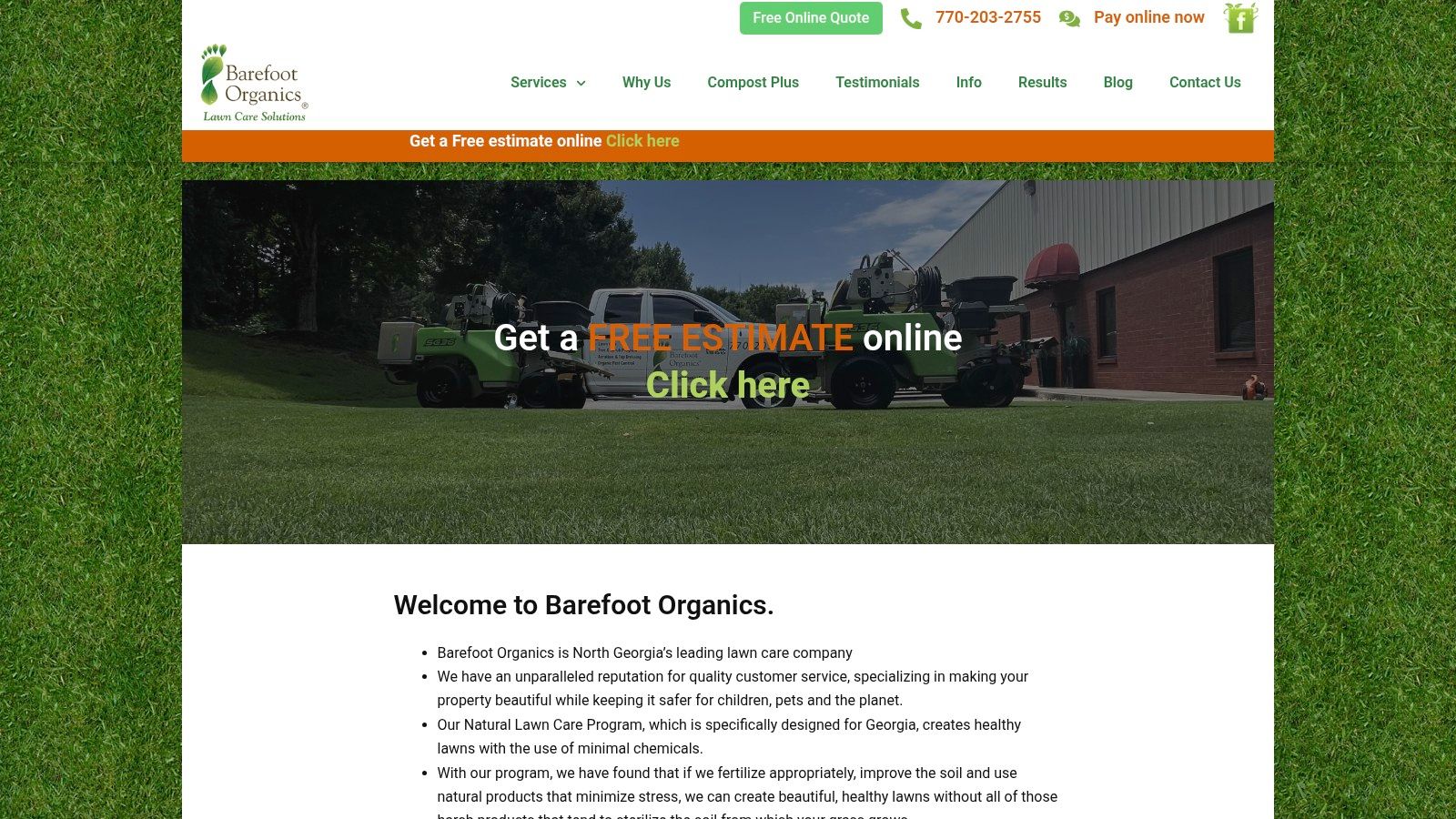 Screenshot from https://barefootorganicsllc.com